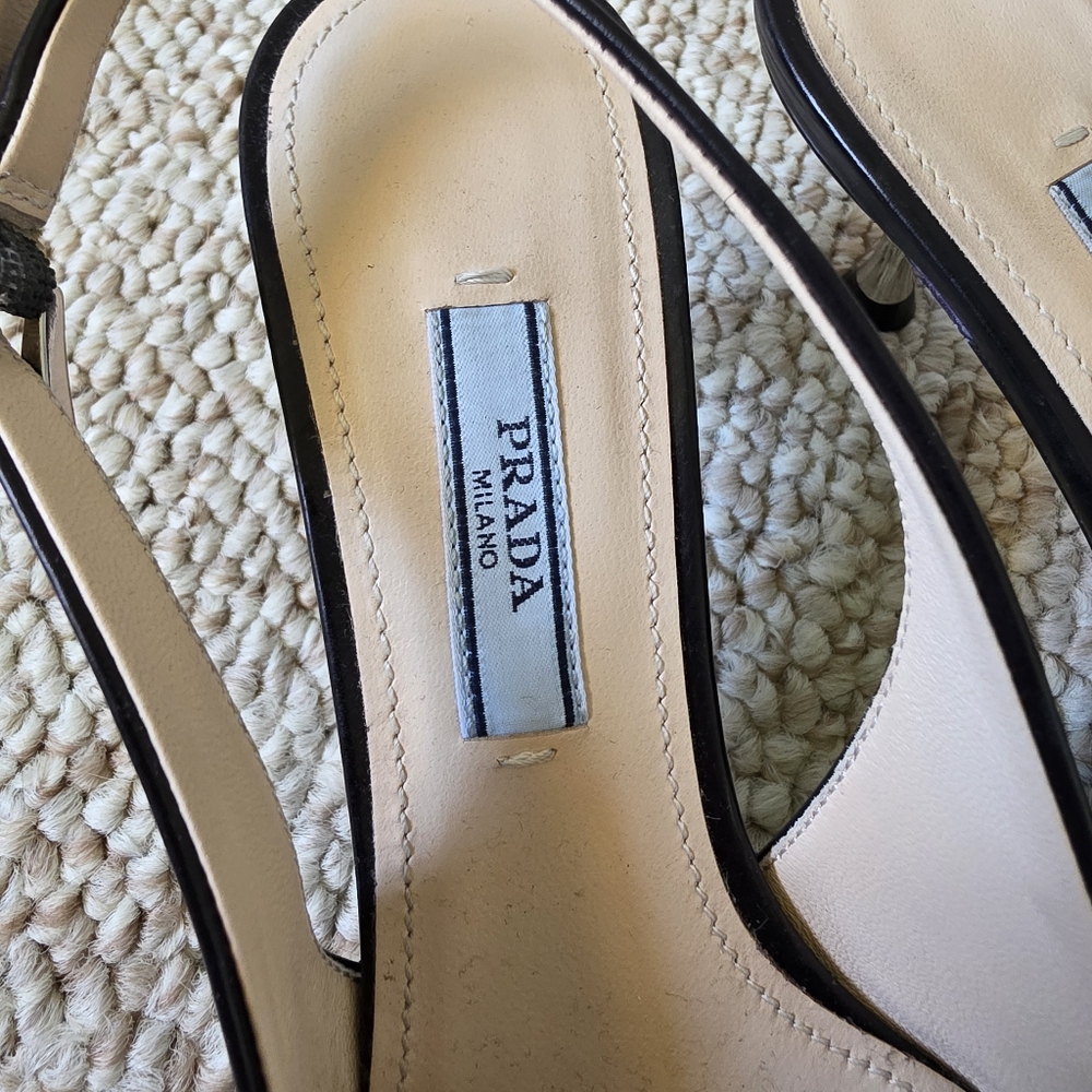 Prada Green And Purple Patterened Bow Kitten Heels Size 35.5 - Picture 3 of 9